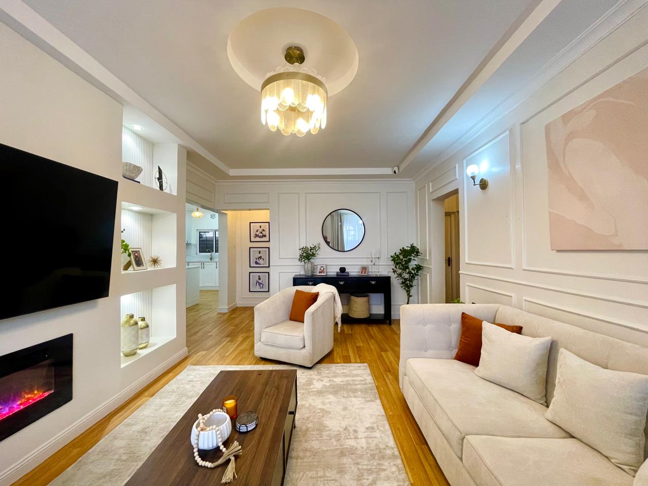 Warm, contemporary interior — the Ochieng family home in Karen
